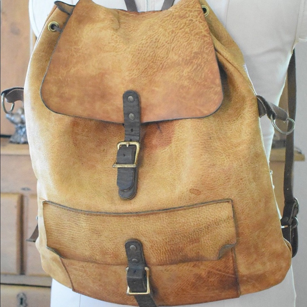 Vintage leather backpack